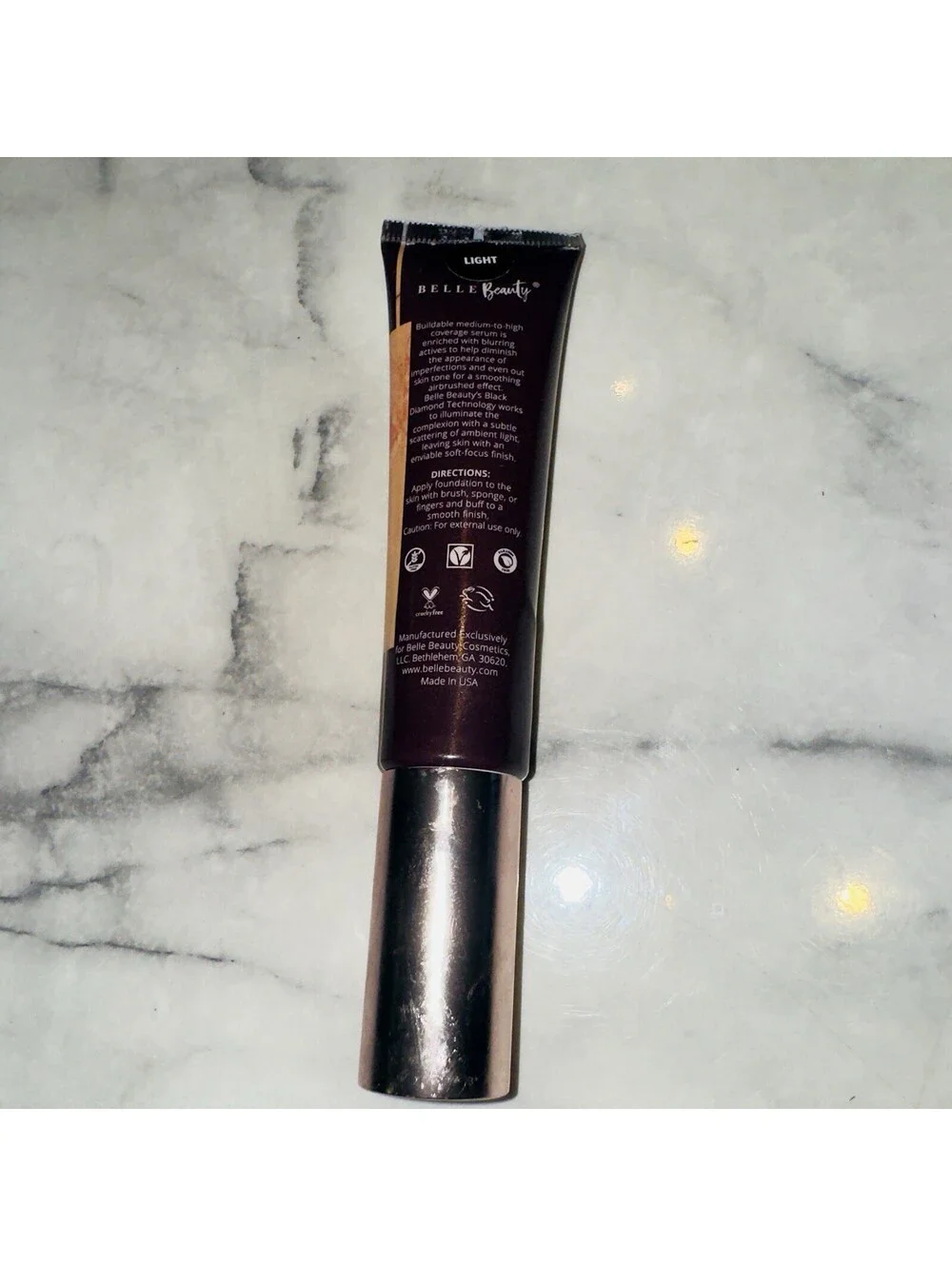 Belle Beau Diamond Serum Foundation NEW All About That Base Light 1.7 fl oz